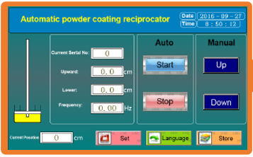 Reciprocador automático PLC para recubrimiento en polvo y pintura líquida