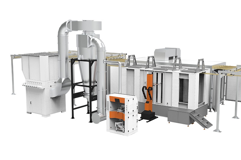 automatic powder coating booth