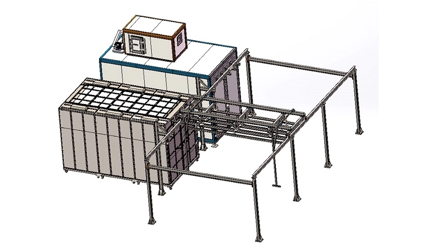 línea de pintura en polvo manual