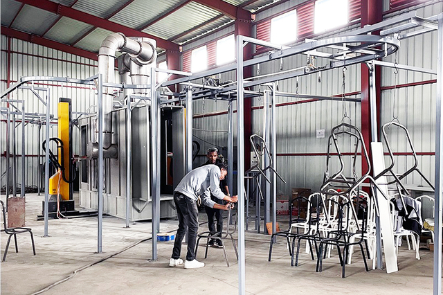 sillas de acero de pintura en polvo