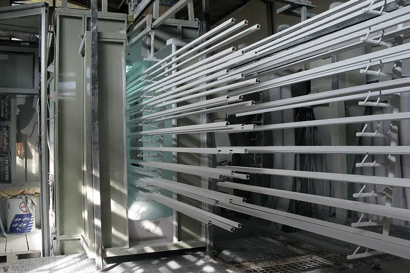 L&iacute;nea de pintura en polvo para perfiles de aluminio