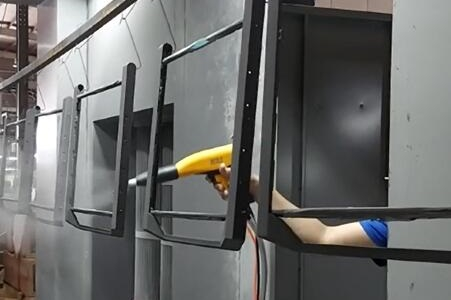 estructura de metal de pintura en polvo