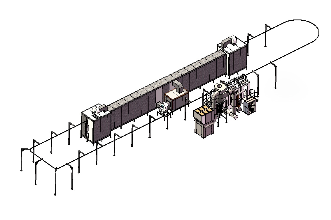 automatic powder coating line