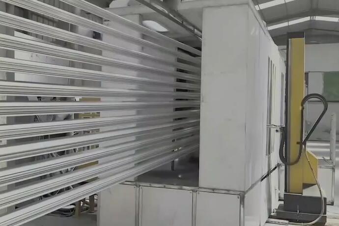 L&iacute;nea de pintura en polvo semiautom&aacute;tica para perfiles de aluminio