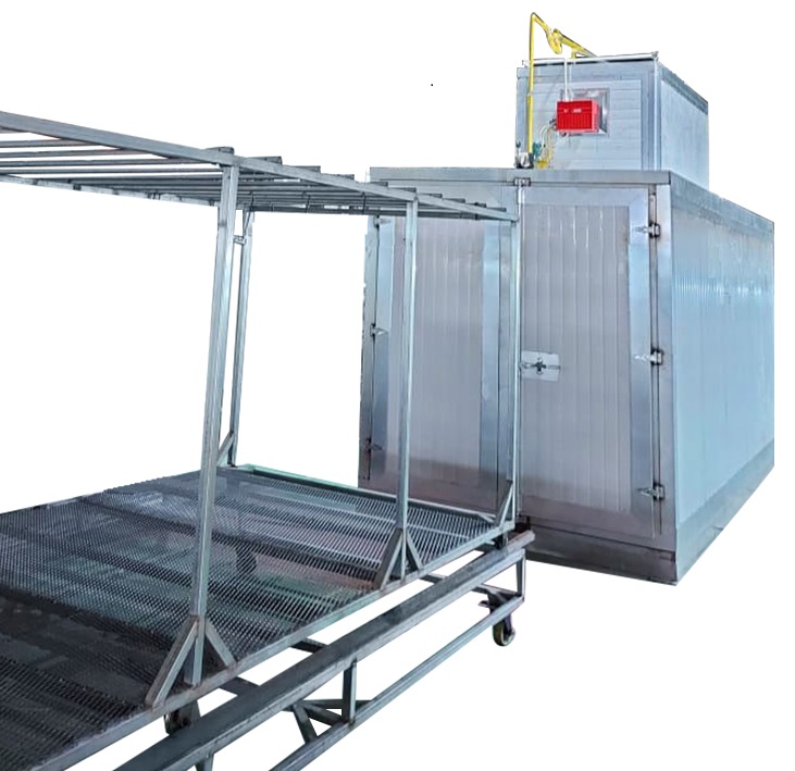 Horno por lotes de pintura en polvo a gas